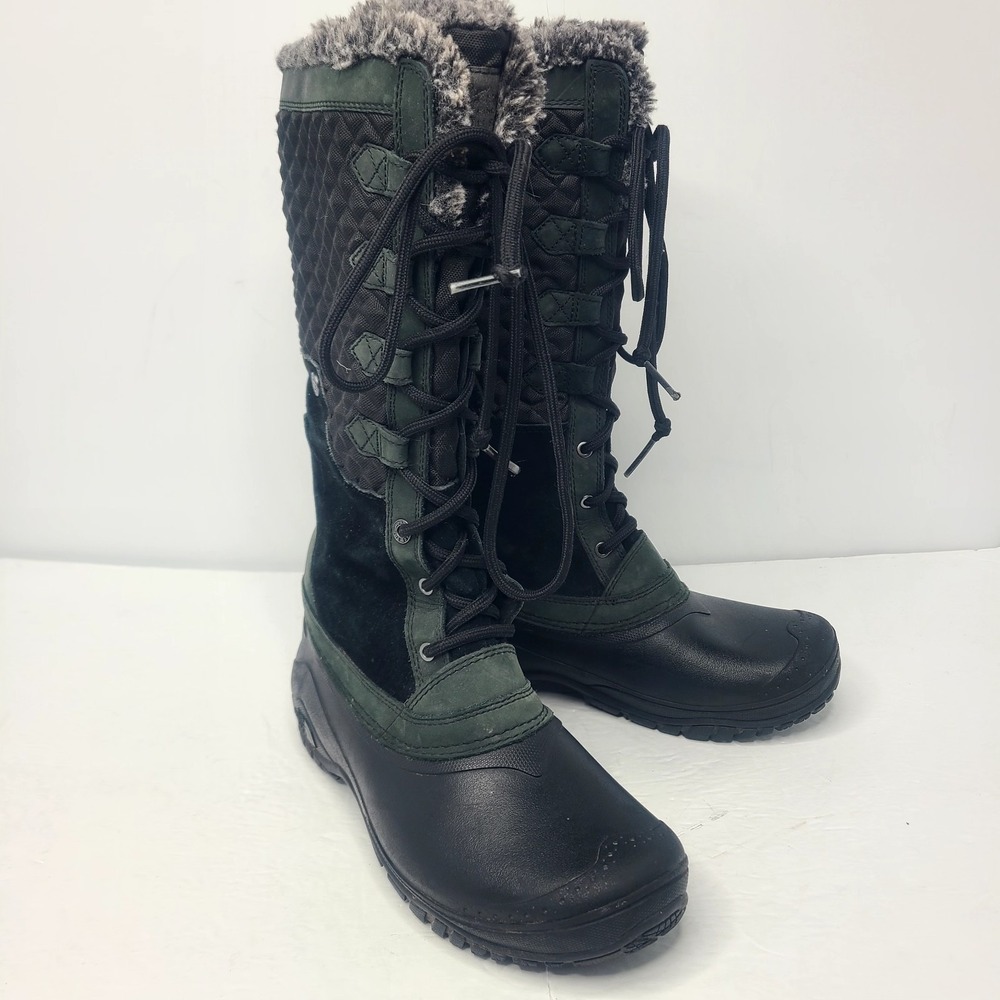 The North Face Shellista III Waterproof Winter Boots Gray Black Womens Size 7.5